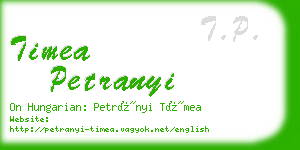 timea petranyi business card